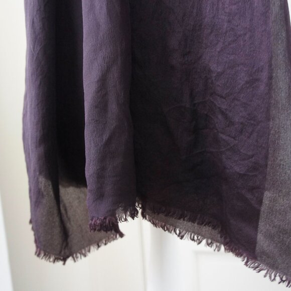 Vintage Echo 100% Silk Dark Purple Long Lightweight Neck Scarf - Picture 3 of 7